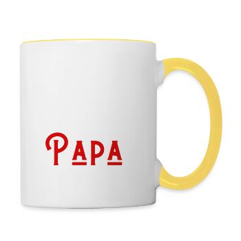 Pas parfait mais papa - Mug contrasté - blanc/jaune - Droite