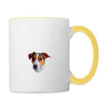 Endlich stolzer Papa - Parson Russel Terrier - Tasse zweifarbig - Weiß/Gelb - Rechts