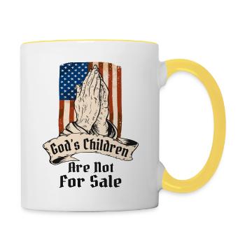 God's Children Are Not For Sale - Lion of Judah - Contrasting Mug - white/yellow - Right