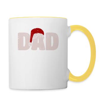 Papa Weihnachtsmann Weihnachten Familie Matching - Tasse zweifarbig - Weiß/Gelb - Rechts
