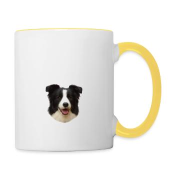 Endlich stolzer Papa - Border Collie - Tasse zweifarbig - Weiß/Gelb - Rechts