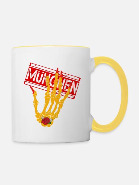 München - Münchner - Tasse zweifarbig - Weiß/Gelb