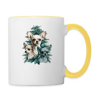 Chihuahua Welpen - Niedliche kleine Hunde Liebe - Tasse zweifarbig - Weiß/Gelb - Rechts