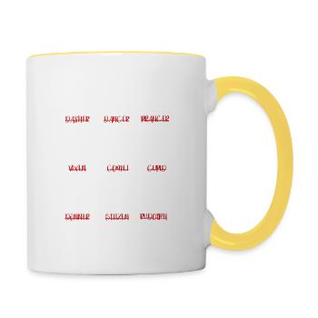 Funny Christmas Deer Bow Hunt Christmas - Contrasting Mug - white/yellow - Right