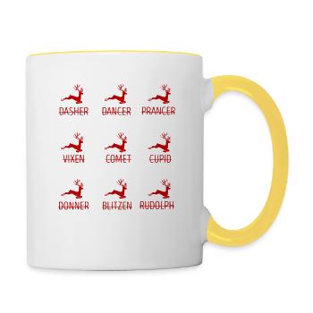 Drôle de Noël Chasse à l’arc au cerf Noël - Mug contrasté - blanc/jaune - Droite