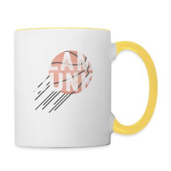 Basketball Bball Spieler Liebhaber Basketballer Sport - Tasse zweifarbig - Weiß/Gelb - Rechts