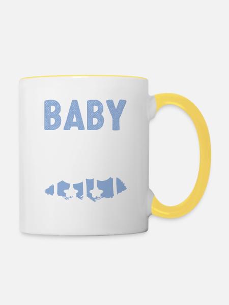 Baby Shower - Tasse zweifarbig - Weiß/Gelb