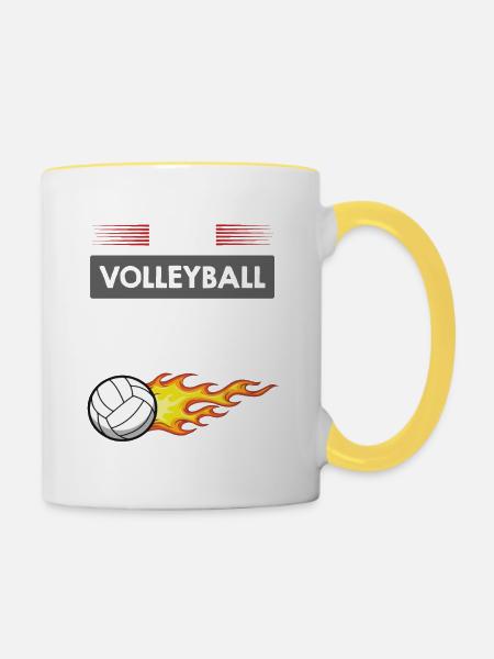 It's Volleyball Time - Tasse zweifarbig - Weiß/Gelb