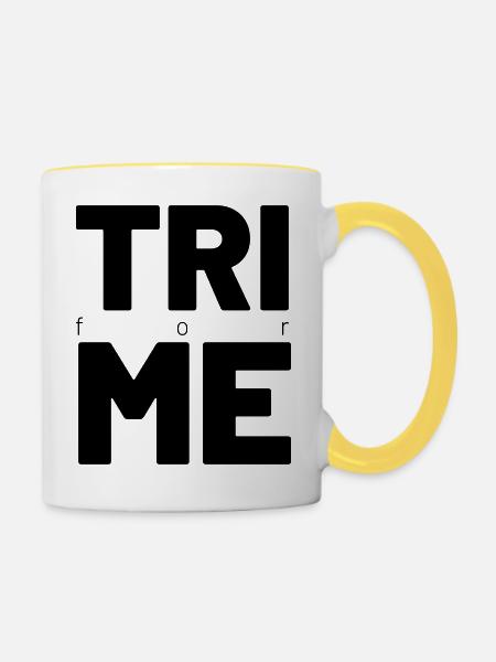 TRI for ME - Tasse zweifarbig - Weiß/Gelb