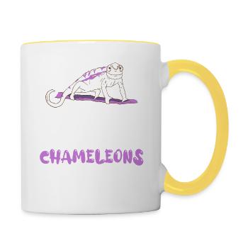 Just A Girl Who Loves Chameleons Lizard Lover Rept - Tasse zweifarbig - Weiß/Gelb - Rechts