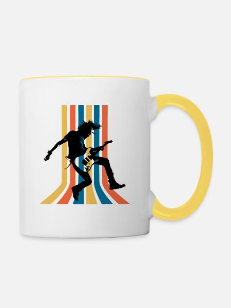 Gitarre Gitarrist - Tasse zweifarbig - Weiß/Gelb