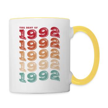 Vintage 1992 Gifts Legend for 31 Year Old - 31st - Contrasting Mug - white/yellow - Right