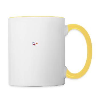 Funny Over The Hill Basketball 30e 40e B-Day Fun - Mug contrasté - blanc/jaune - Droite