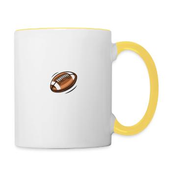 Lustig Over The Hill Lustiger Fußballspieler im Ruhestand - Tasse zweifarbig - Weiß/Gelb - Rechts