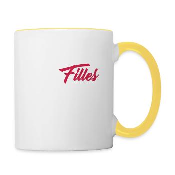 Désolé les filles je vais me marier - Mug contrasté - blanc/jaune - Droite