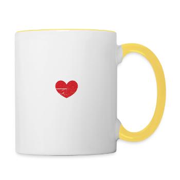 Taken Heart Love Valentinstag V-Day Pyjama - Tasse zweifarbig - Weiß/Gelb - Rechts