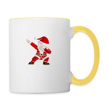 Tamponner dans la neige Noël Noël - Mug contrasté - blanc/jaune - Droite