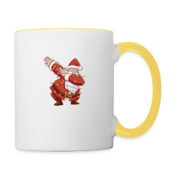 Ich mag den Weihnachtsmann einfach wirklich, okay? - Tasse zweifarbig - Weiß/Gelb - Rechts