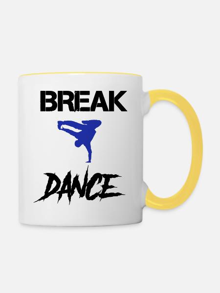 break dance - Tasse zweifarbig - Weiß/Gelb