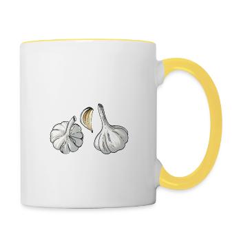 Needs more garlic lovers salt garlic - Contrasting Mug - white/yellow - Right
