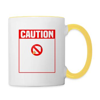 I Quit Smoking Speak To Me At Your Own Risk Cigar - Tasse zweifarbig - Weiß/Gelb - Rechts