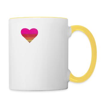 I Love My Boyfriend Heart My Boyfriend Vintage Bf - Contrasting Mug - white/yellow - Right
