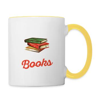I Read Forbidden Books Funny Book Bookworm - Contrasting Mug - white/yellow - Right