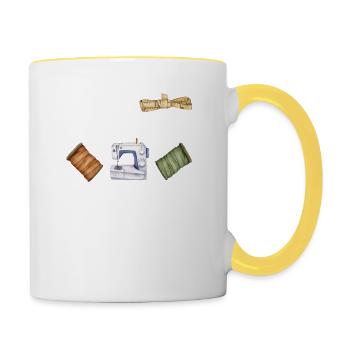 Never underestimate the power of a woman - Contrasting Mug - white/yellow - Right