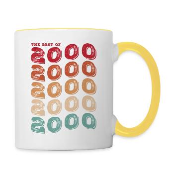 Vintage 2000 Geschenke Legende für 23 Jahre - 23 - Tasse zweifarbig - Weiß/Gelb - Rechts