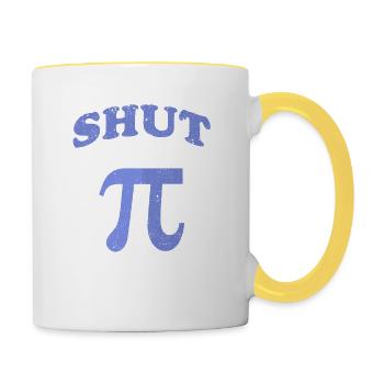 Tais-toi, Pi Day Math 3.14 Science - Mug contrasté - blanc/jaune - Droite