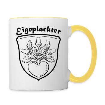 Wappen Elschbach EIGEPLACKTER - Tasse zweifarbig - Weiß/Gelb - Rechts