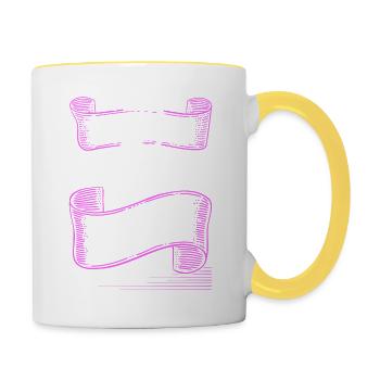 Je suis heureux de faire la démonstration de billard billard. - Mug contrasté - blanc/jaune - Droite