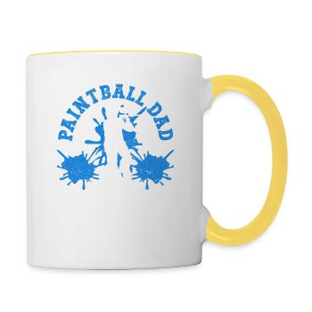 Paintball Dad Definition Funny Paintballing Daddy - Contrasting Mug - white/yellow - Right