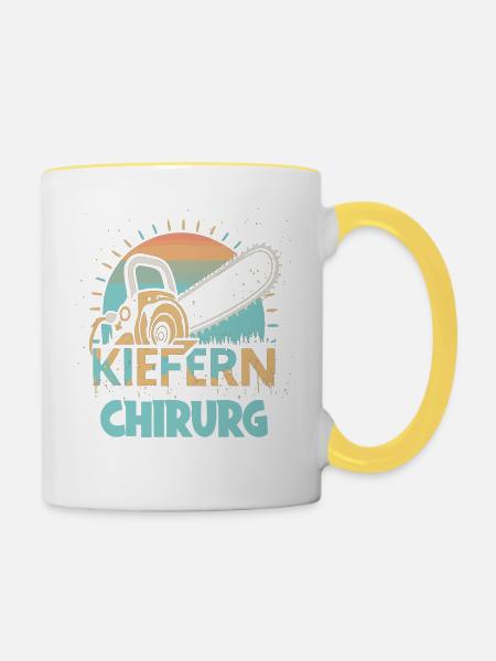 Kiefernchirurg - Tasse zweifarbig - Weiß/Gelb