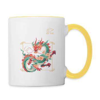 Nouvel An chinois Dragon Vietnam I Cadeau - Mug contrasté - blanc/jaune - Droite