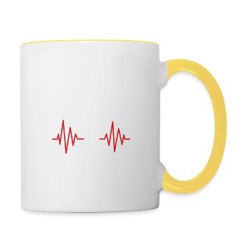 Line Dance Is My Cardio Western Country Music - Tasse zweifarbig - Weiß/Gelb - Rechts