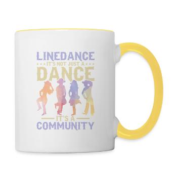 Linedance Ce n’est pas seulement une danse Country Music West - Mug contrasté - blanc/jaune - Droite
