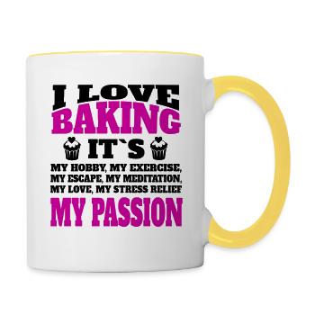 Confectionery, baking, confectioner, baker, bakery - Contrasting Mug - white/yellow - Right