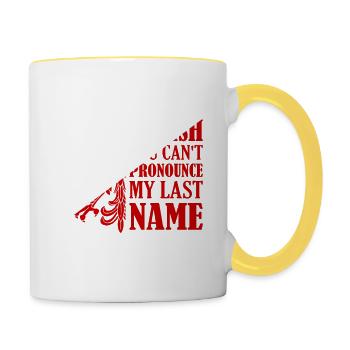 I Am Polish You Can't Pronounce My Last Name Polsk - Tasse zweifarbig - Weiß/Gelb - Rechts