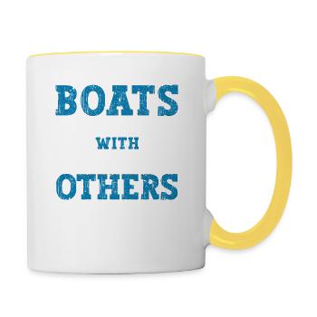 Boats good with other swingers boating captain - Contrasting Mug - white/yellow - Right