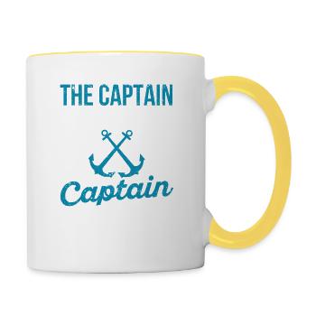 The captain is always right Funny boat sail - Contrasting Mug - white/yellow - Right