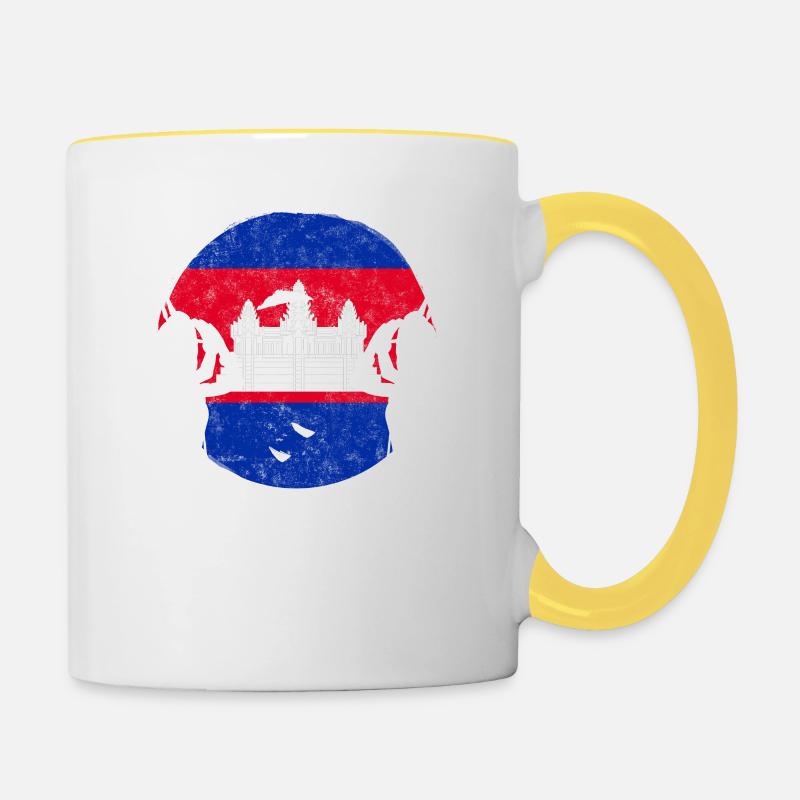 Cambodge Tradition Danse Khmer Apsara I Cadeau - Mug contrasté - blanc/jaune