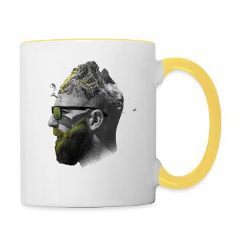 Mountain Hiking Accessories Mountain Life Balance Forest Shirt - Contrasting Mug - white/yellow - Right