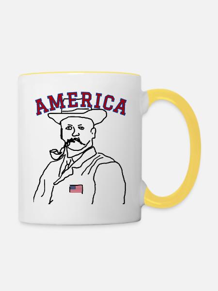 Amerika USA - Tasse zweifarbig - Weiß/Gelb