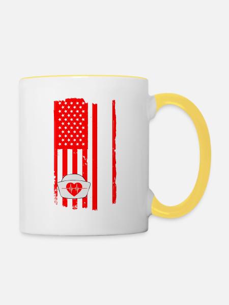 Lustige Krankenschwester Geschenke - Tasse zweifarbig - Weiß/Gelb