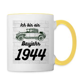 Oldtimer 1944 - Tasse zweifarbig - Weiß/Gelb - Rechts