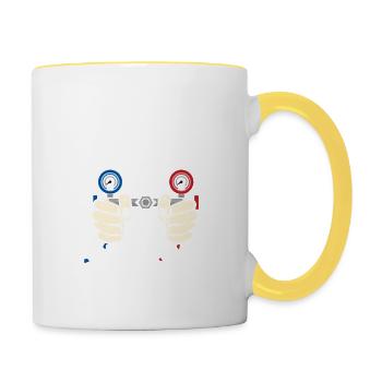HVAC Technician I'm Here AC Tech Installer - Contrasting Mug - white/yellow - Right