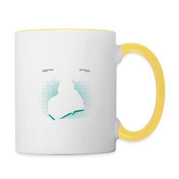 I Don't Always Write Sometimes I Eat Writer Autho - Tasse zweifarbig - Weiß/Gelb - Rechts