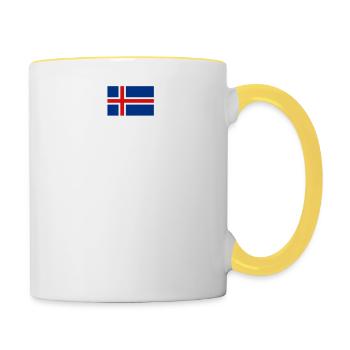 Mallorca-Gaudi: Das Kotzim Stralson Design - Tasse zweifarbig - Weiß/Gelb - Rechts