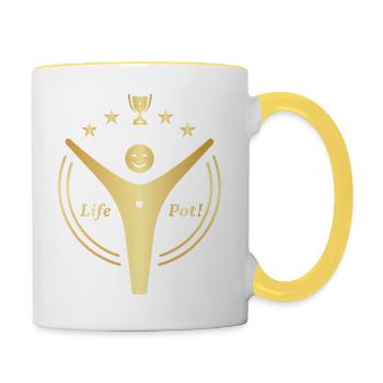 Pot de vie ! - Mug contrasté - blanc/jaune - Droite